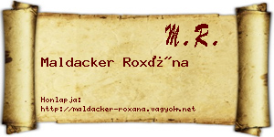 Maldacker Roxána névjegykártya